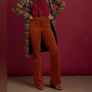Modcloth Rust Orange Corduroy Double Pocket Pants